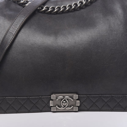 Chanel Calfskin Large Boy Reverso Flap Black 12 of 14