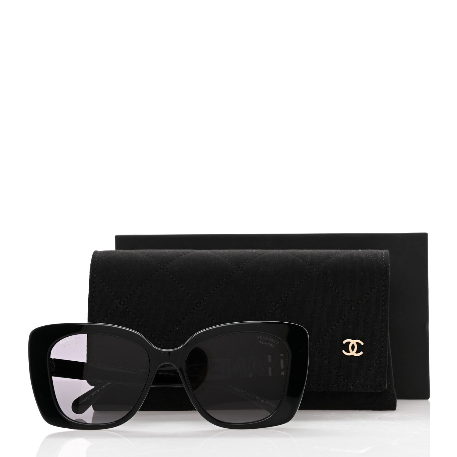 Chanel Acetate Strass Square Sunglasses 5422-B Black 8 of 8
