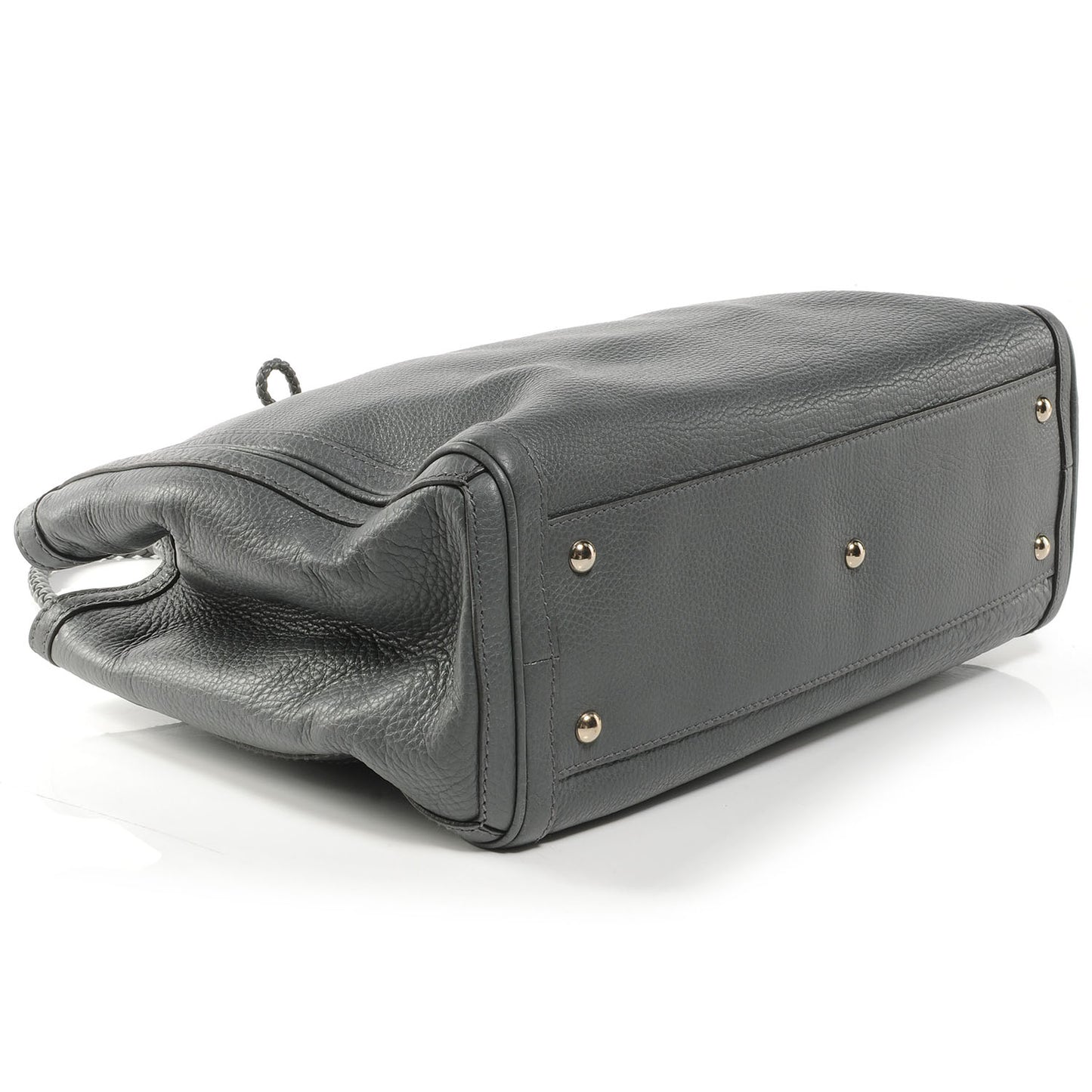 Leather Medium Bella Tote Grey