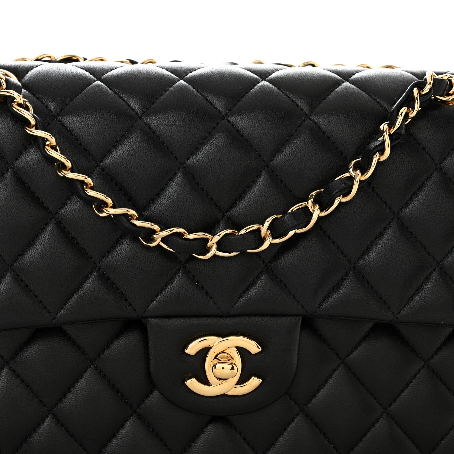 Chanel Lambskin Quilted Medium Double Flap Black 8 of 11