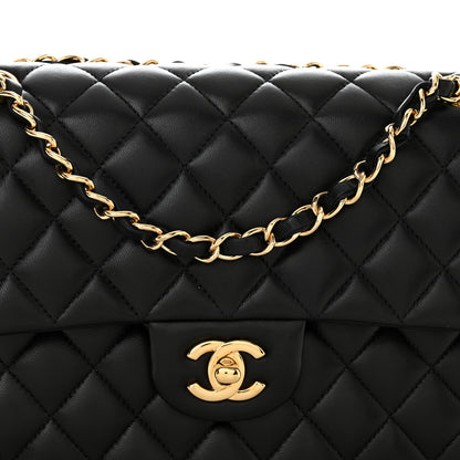 Chanel Lambskin Quilted Medium Double Flap Black 8 of 11