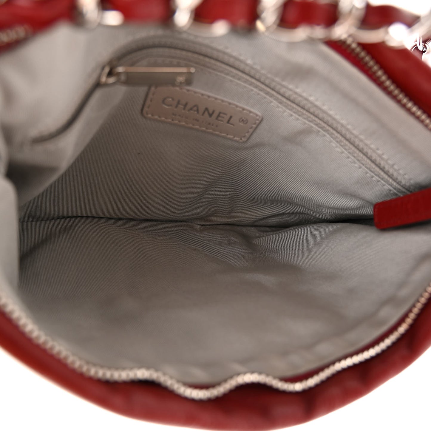 Calfskin On the Bund Pochette Dark Red