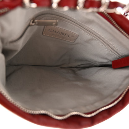 Chanel Calfskin On the Bund Pochette Dark Red 5 of 9