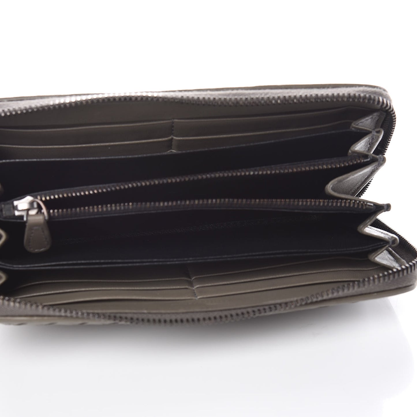 Nappa Intrecciato Zip Around Wallet Shadow