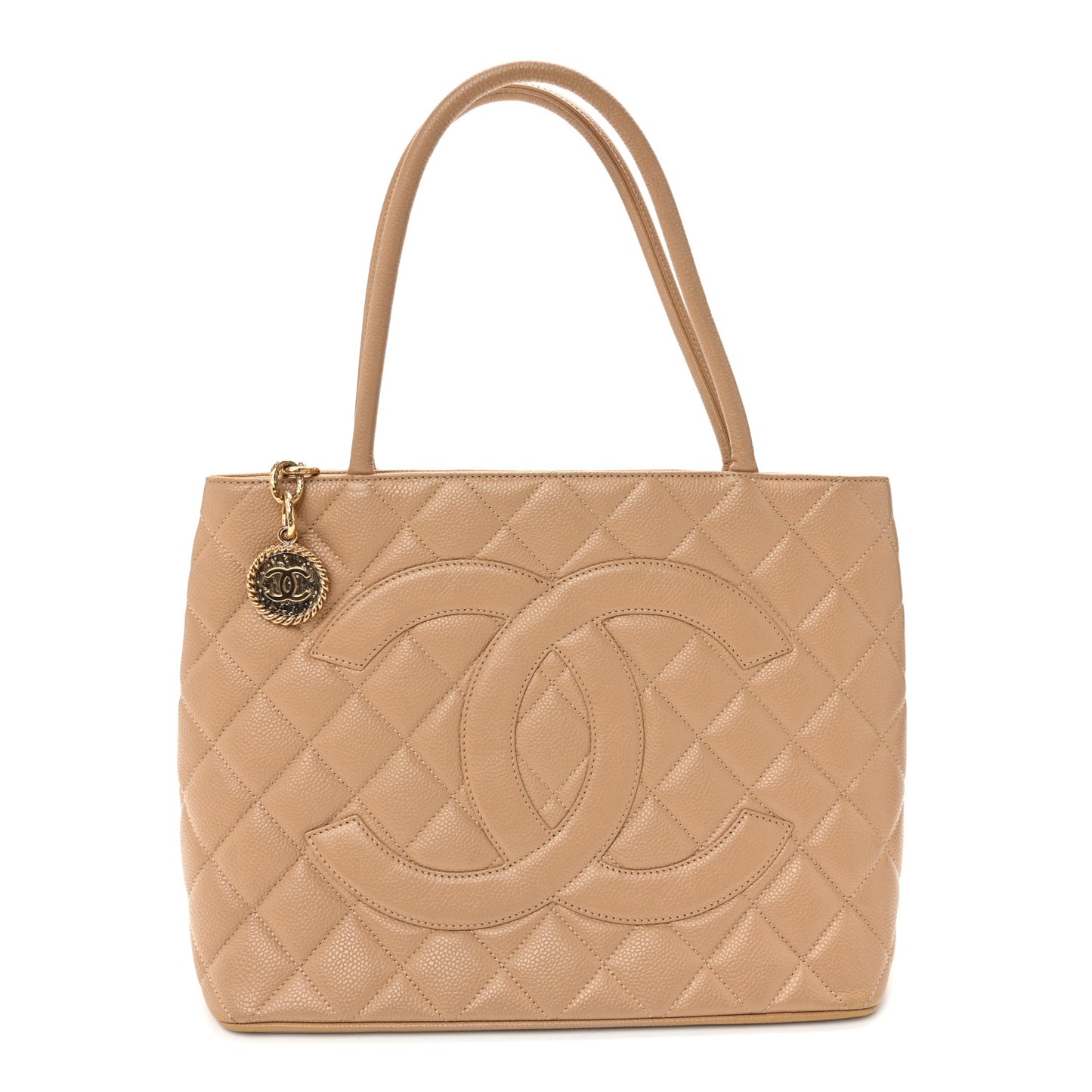 Caviar Quilted Medallion Tote Beige Beige