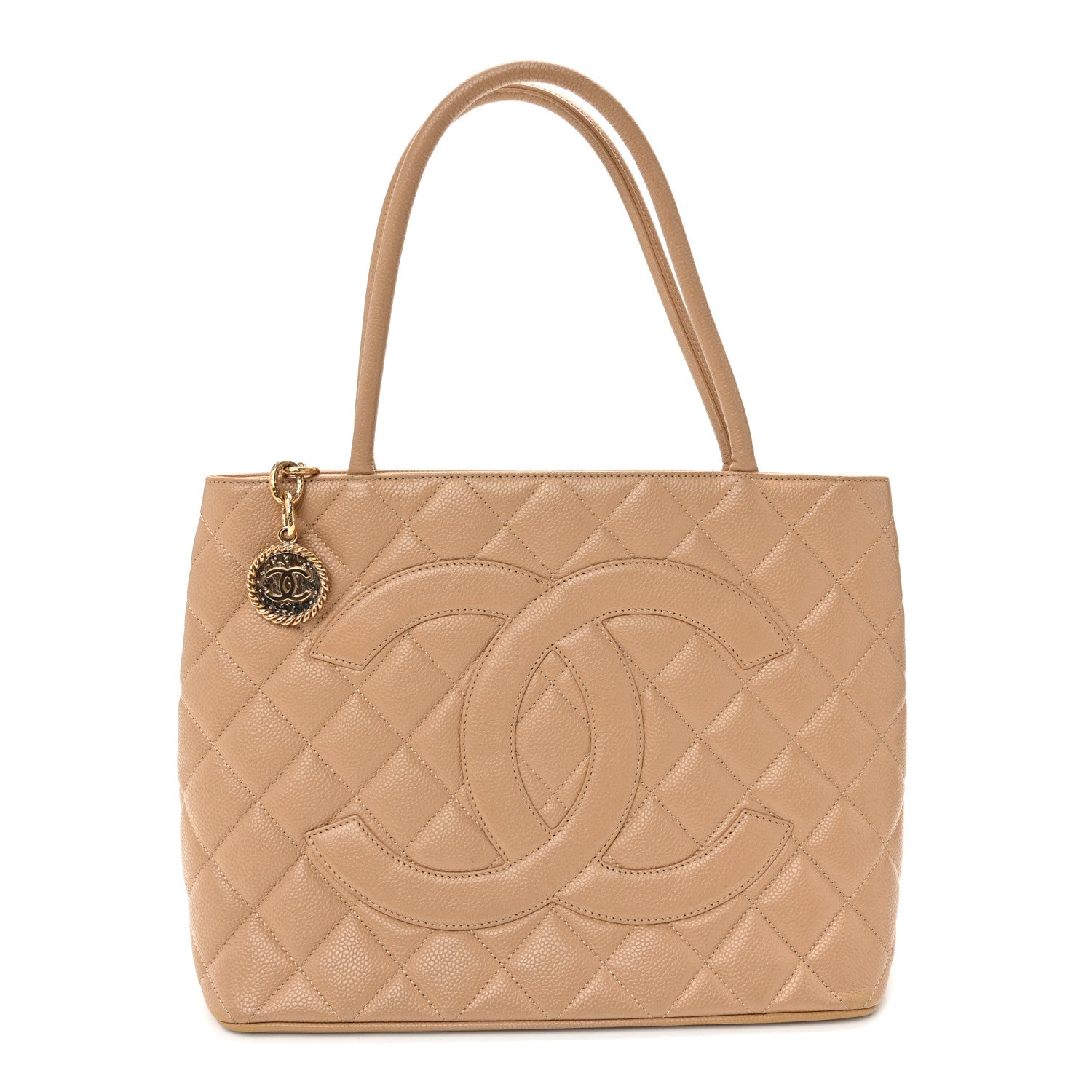 Chanel Caviar Quilted Medallion Tote Beige Beige 1 of 10