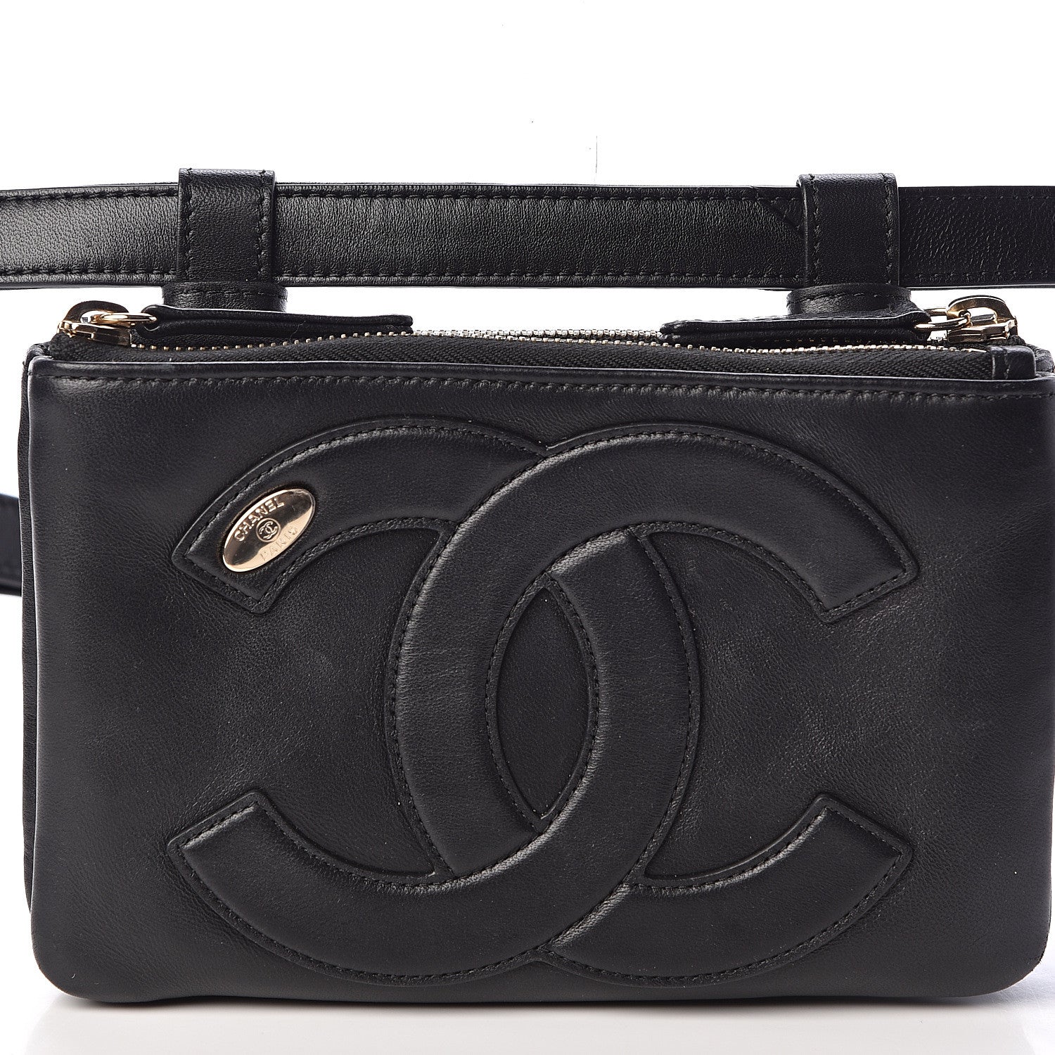 Chanel Lambskin CC Mania Waist Belt Bag Black 9 of 12