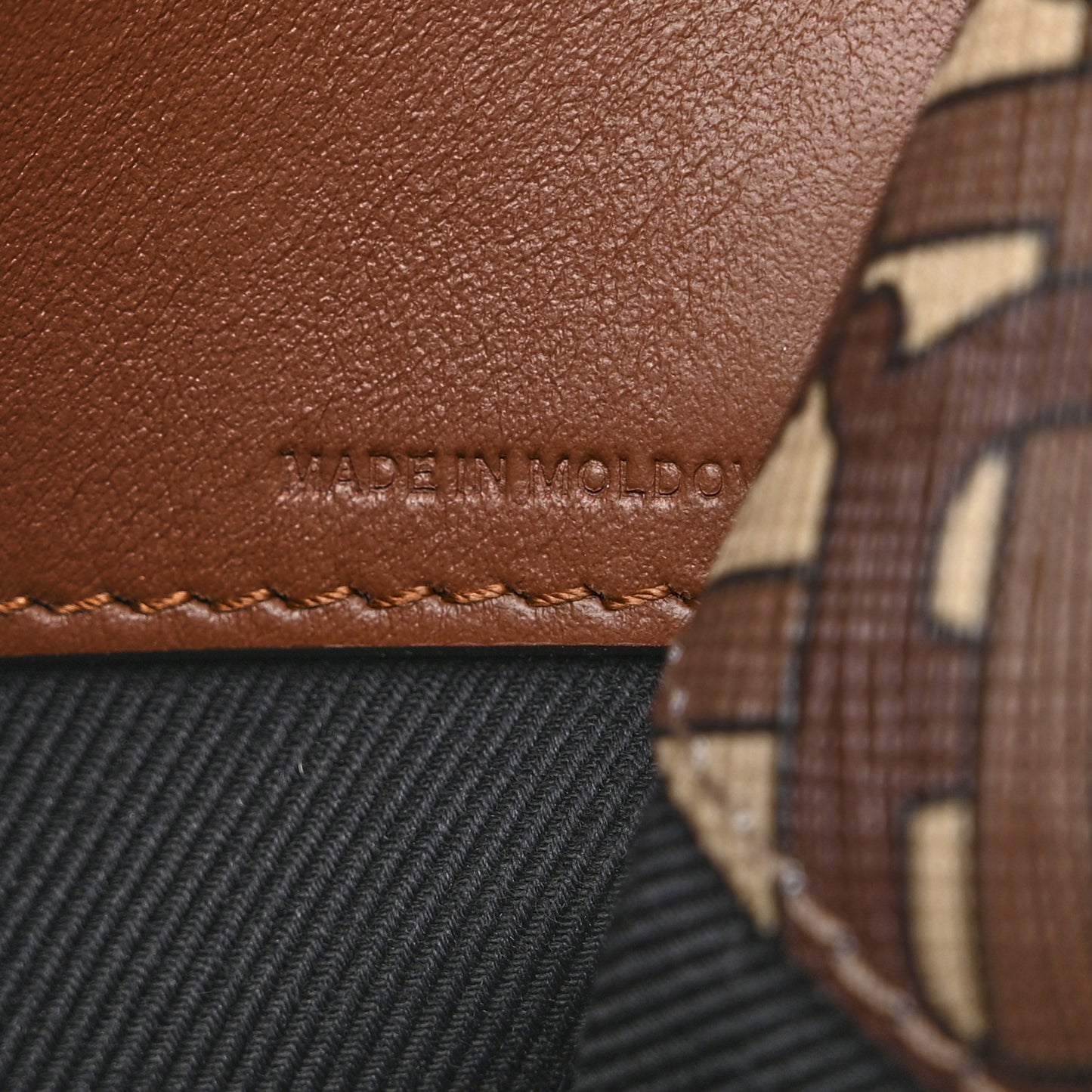 E-Canvas Monogram Top Handle Pouch Bridle Brown