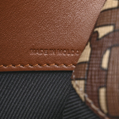 Burberry E-Canvas Monogram Top Handle Pouch Bridle Brown 7 of 11