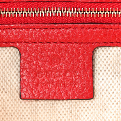 Gucci Pebbled Calfskin Medium Soho Flap Crossbody Vibrant Red 6 of 11