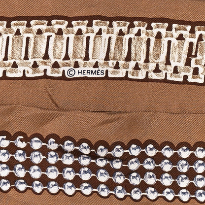 Hermes Silk Le Tresor De Medor Twilly Beige Gris Cacao 4 of 4