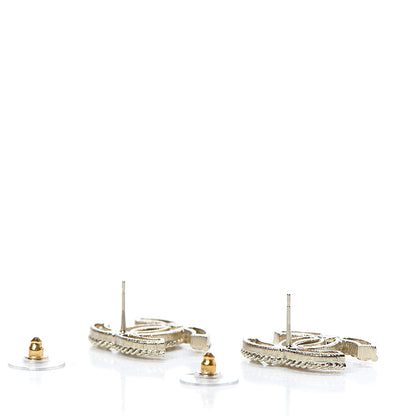 Chanel Pearl Crystal April In Paris CC Earrings Light Gold 3 of 5
