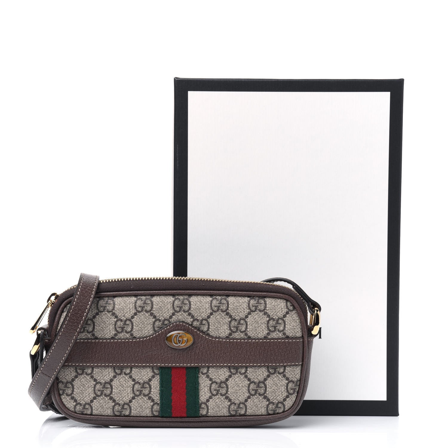 Gucci GG Supreme Monogram Web Mini Ophidia GG Bag Brown 11 of 11