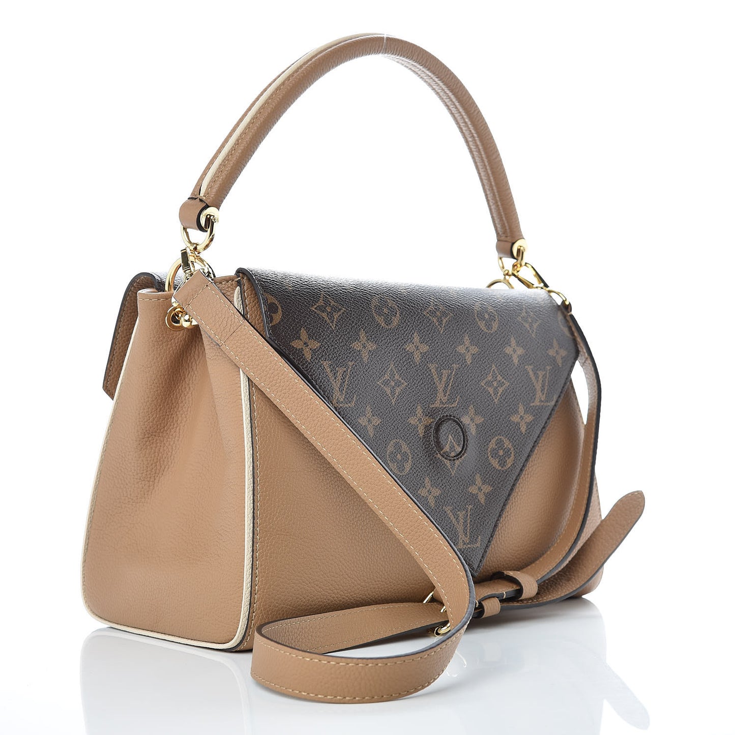 Grained Calfskin Monogram Double V Sesame