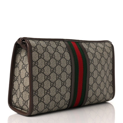 Gucci GG Supreme Monogram Web Toiletry Case Brown 3 of 10