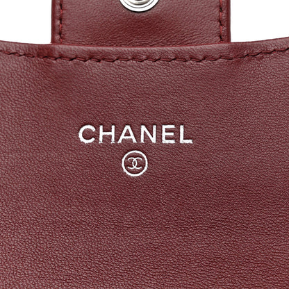 Chanel Lambskin Quilted Flap Card Holder Wallet Burgundy 5 of 8