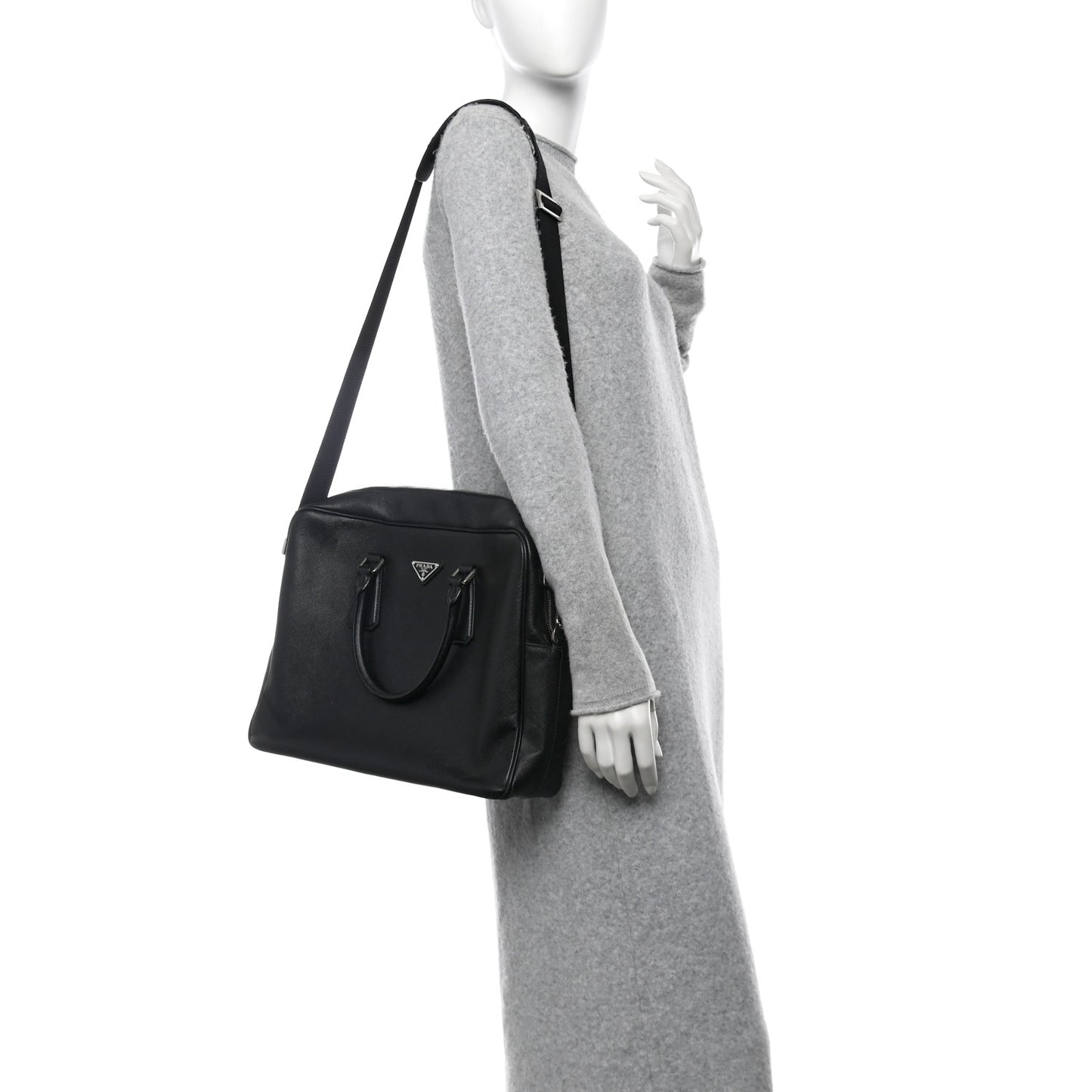 Saffiano Travel Briefcase Black