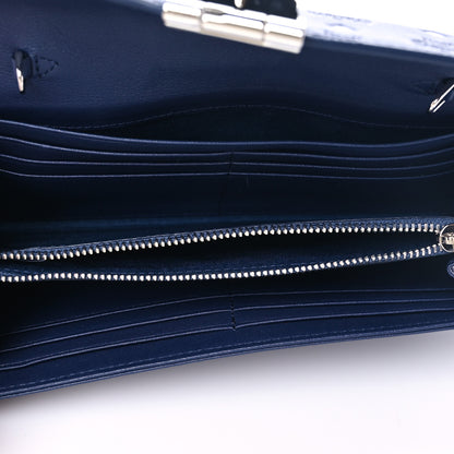 MCM Calfskin Ottomar Large Patricia Wallet On Chain Navy Blue 4 of 5