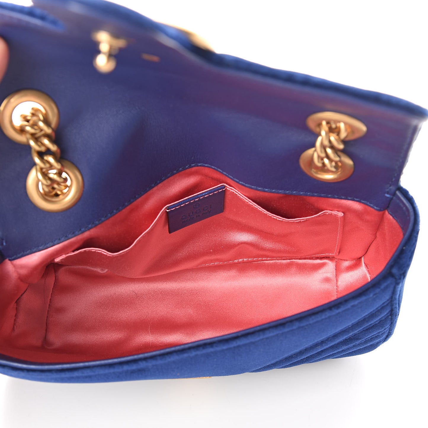 Velvet Matelasse Mini GG Marmont Shoulder Bag Cobalt Blue