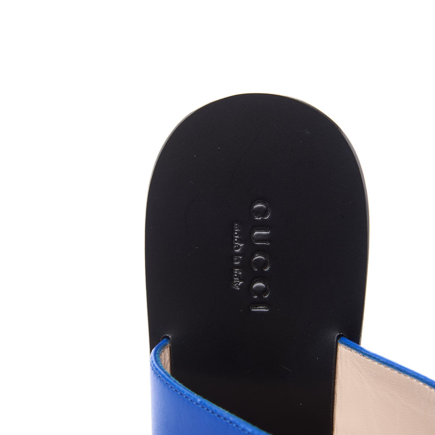 Calfskin GG Marmont Thong Sandals 35.5 Shiny Electric Blue