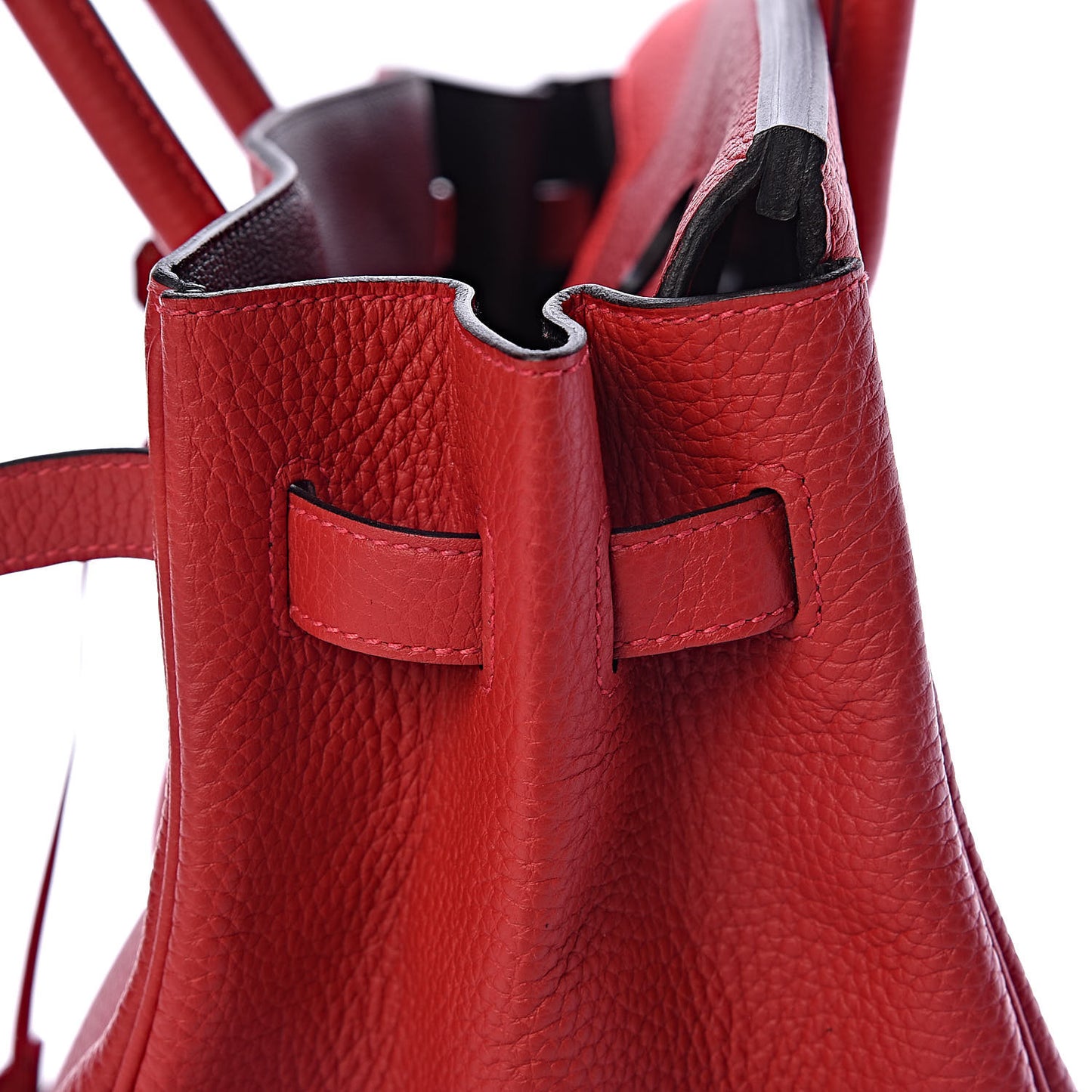 Taurillon Clemence Horseshoe Birkin 35 Rouge Casaque Black