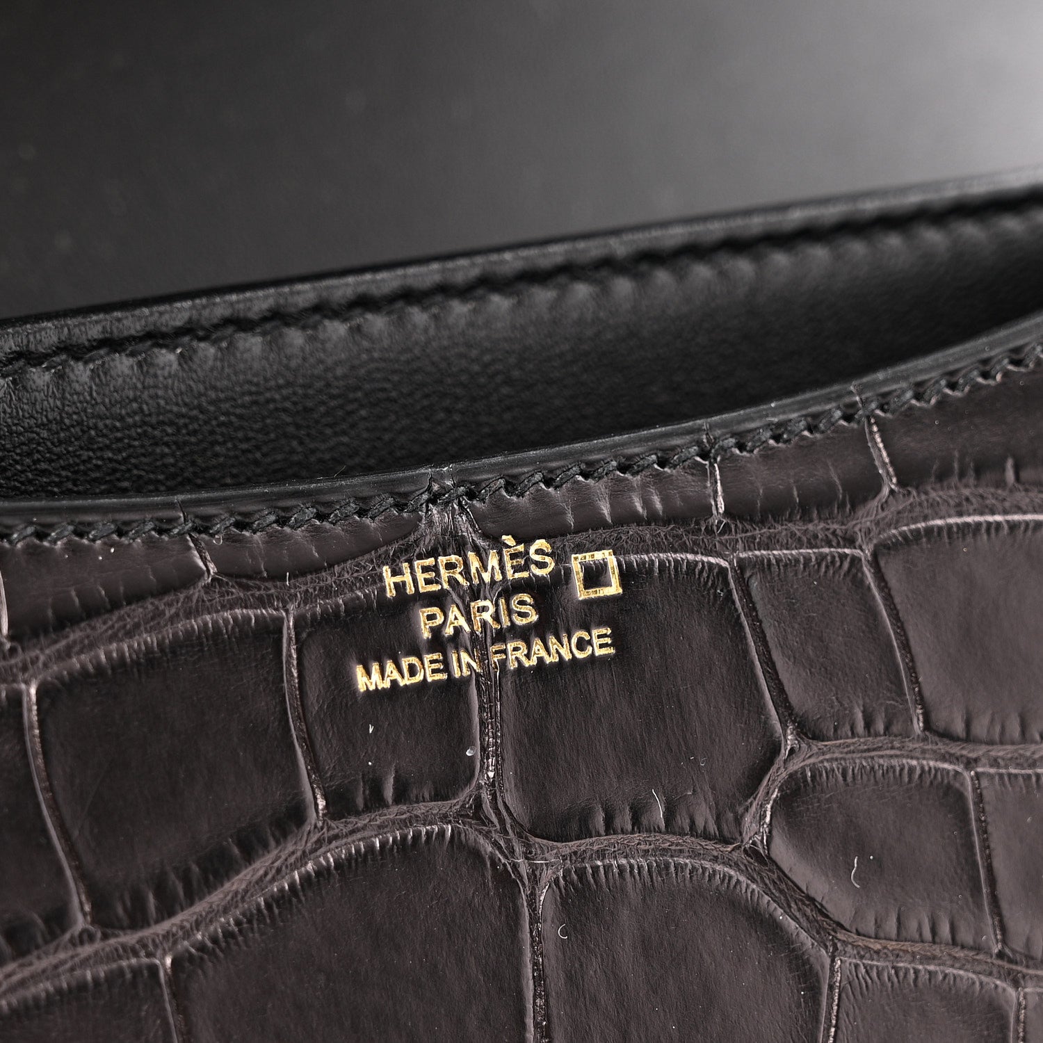 Hermes Matte Alligator Constance 18 Black 7 of 15
