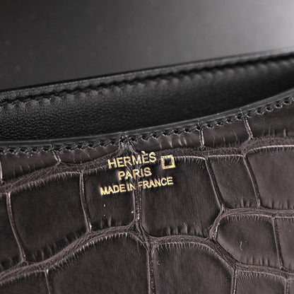 Hermes Matte Alligator Constance 18 Black 7 of 15