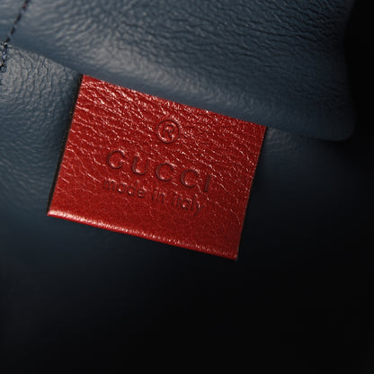 Gucci Suede Calfskin Large Rajah Chain Tote New Blue Romantic Cherry 6 of 10