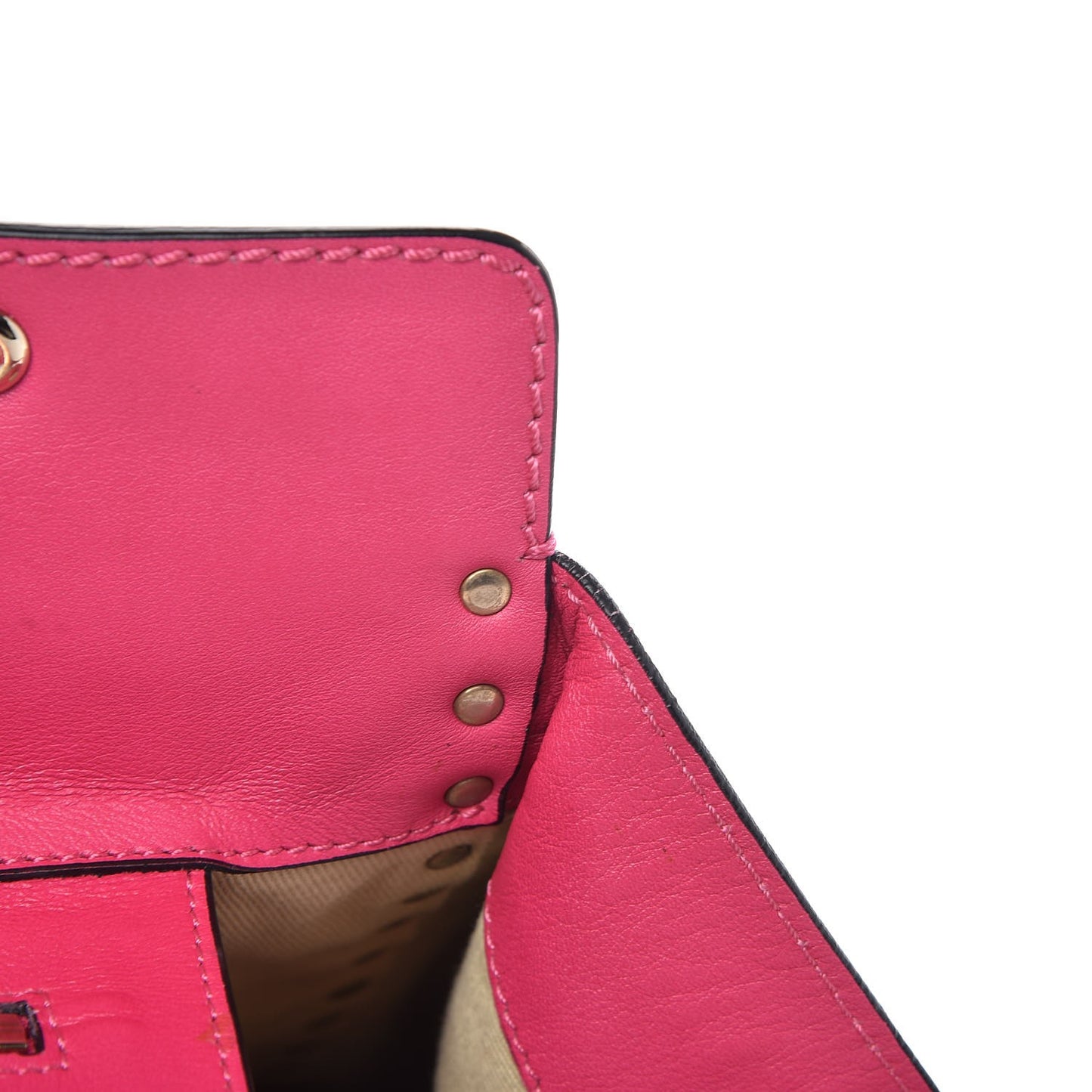 Vitello Medium Rockstud Tote Fuxia Fluo