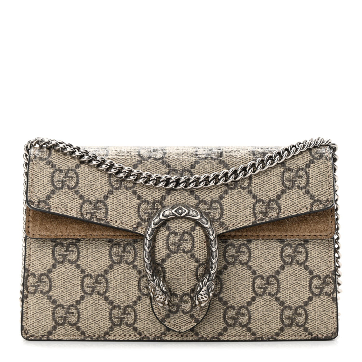 Gucci GG Supreme Monogram Super Mini Dionysus Shoulder Bag Taupe 1 of 11