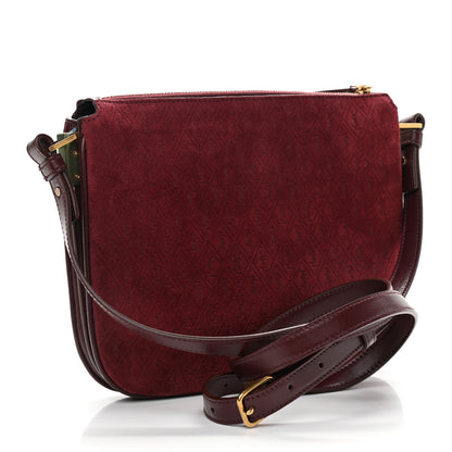 Saint Laurent Suede All-Over Monogram Crossbody Burgundy 3 of 10