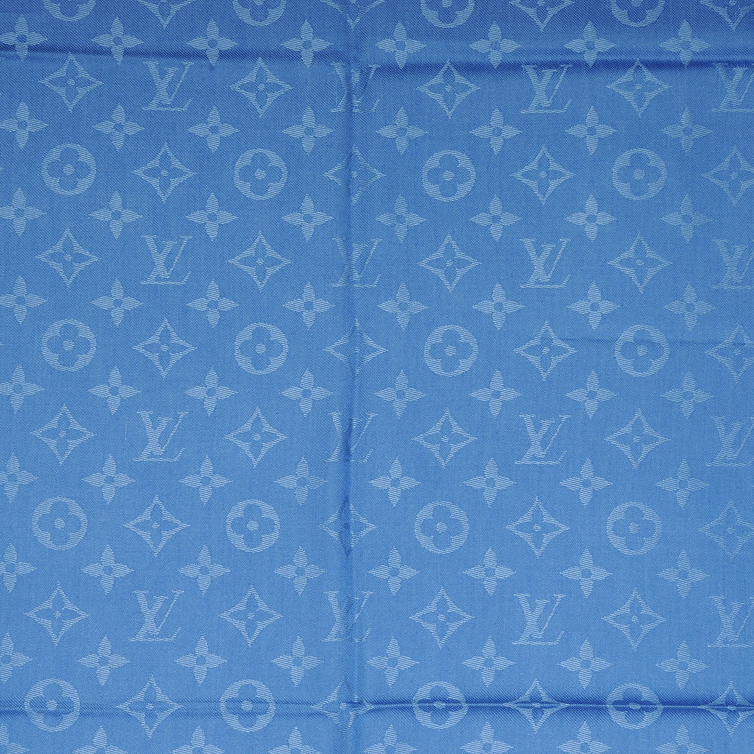 Louis Vuitton Wool Silk Monogram Shawl Blue 5 of 6