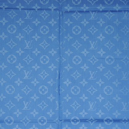 Louis Vuitton Wool Silk Monogram Shawl Blue 5 of 6