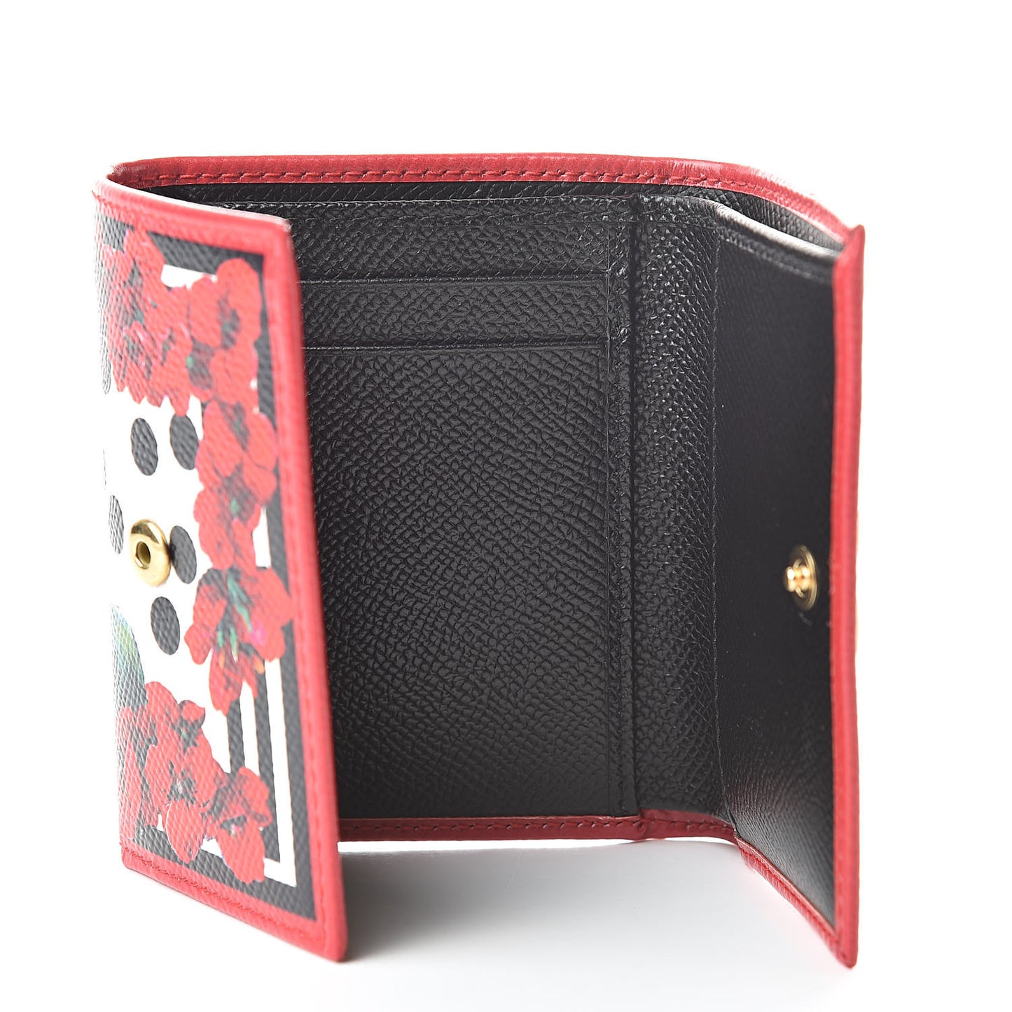 Dauphine Polka Dot Floral Print French Flap Wallet