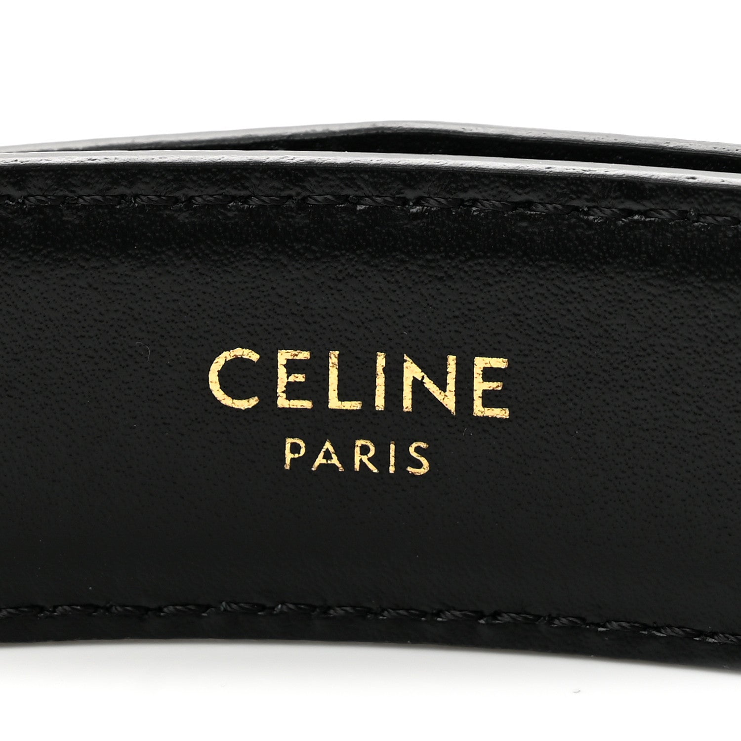 Celine Box Calfskin Medium 25mm Triomphe Belt 80 32 Black 5 of 7