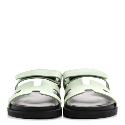 Hermes Epsom Womens Chypre Sandals 38 Vert Jade 3 of 10