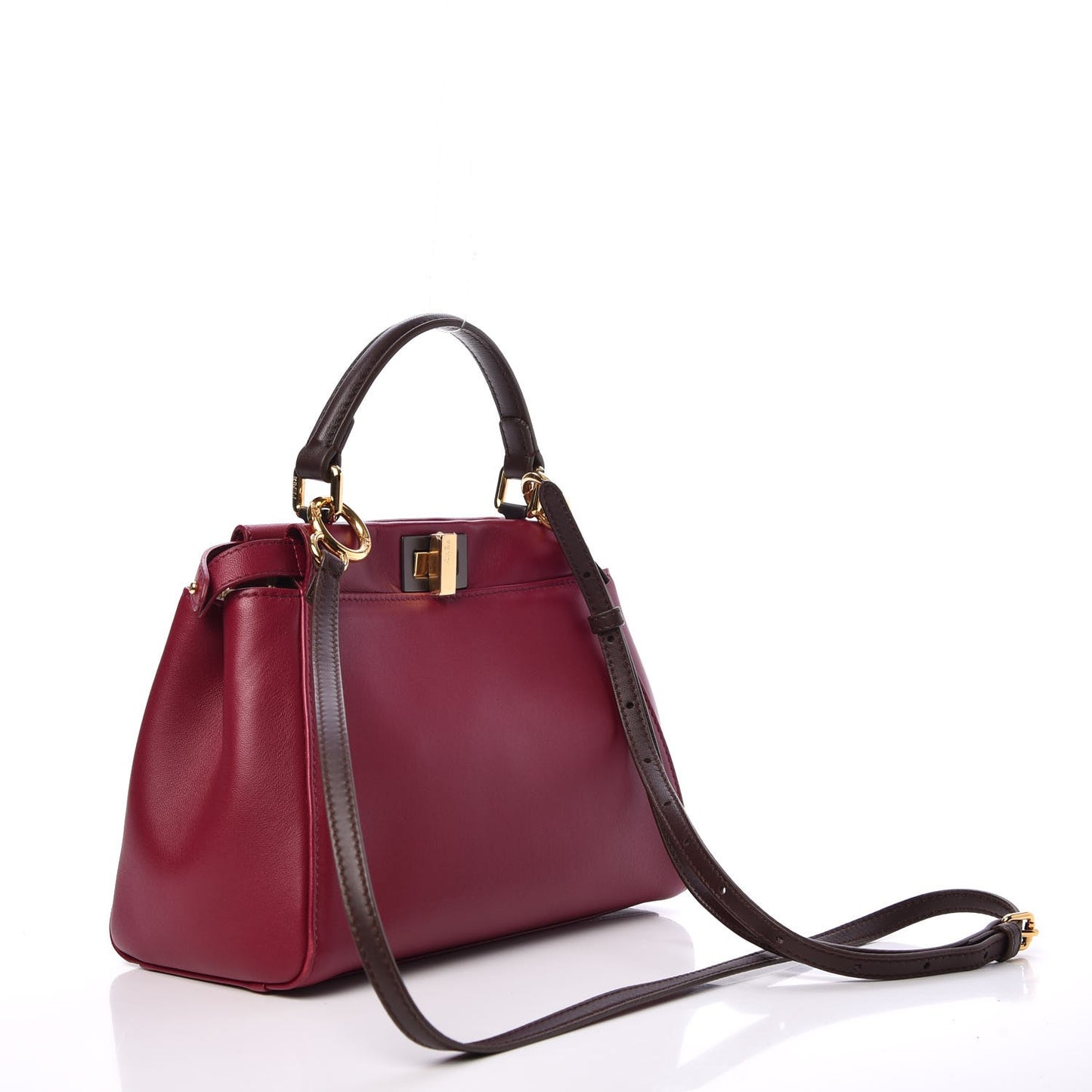 Nappa Mini Peekaboo Iconic Satchel Black Cherry Brown