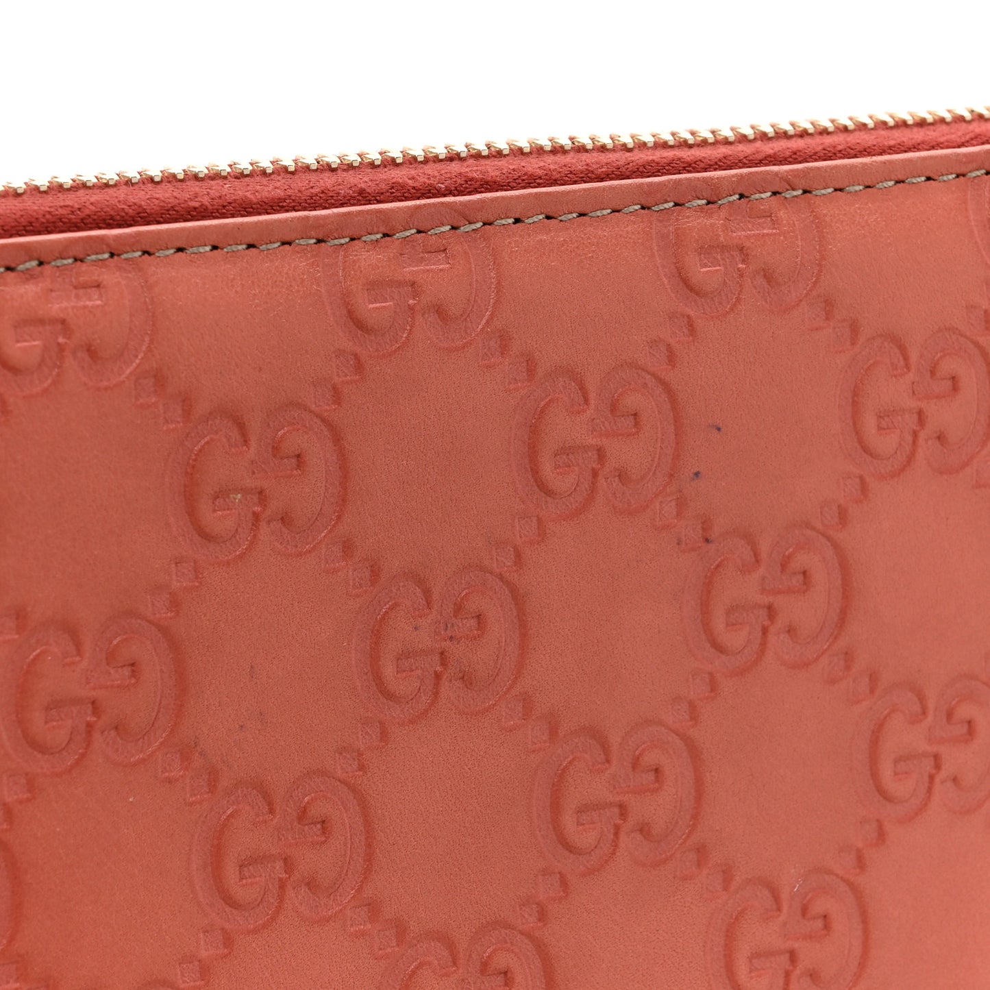 Guccissima GG Pierce Zip Around Wallet Coral