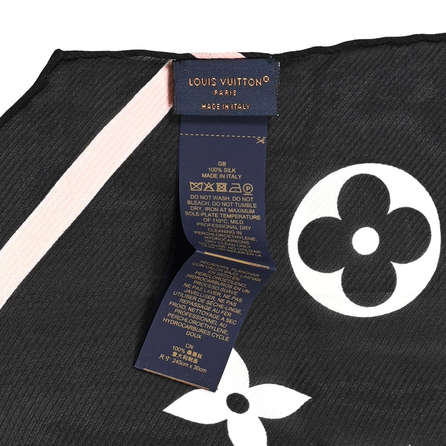 Silk Etole Monogram LV Ideal Scarf Black