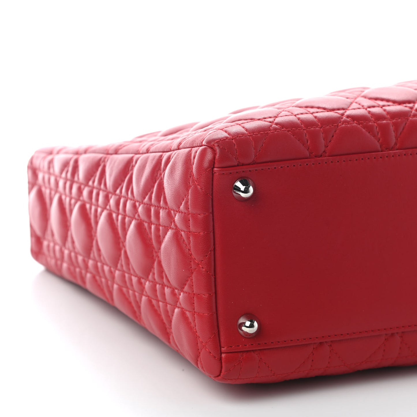 Lambskin Cannage Large Lady Dior Red