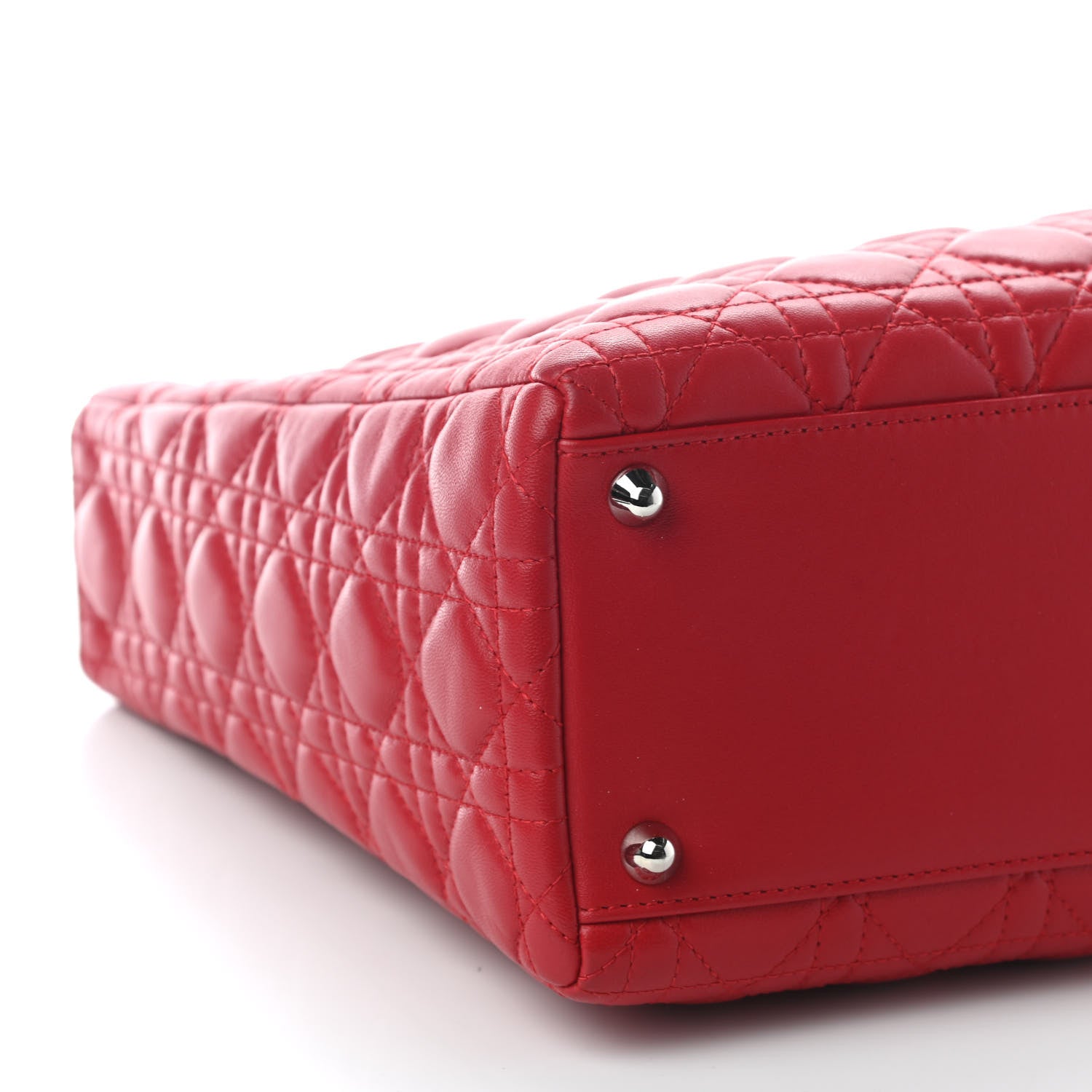 Christian Dior Lambskin Cannage Large Lady Dior Red 8 of 9