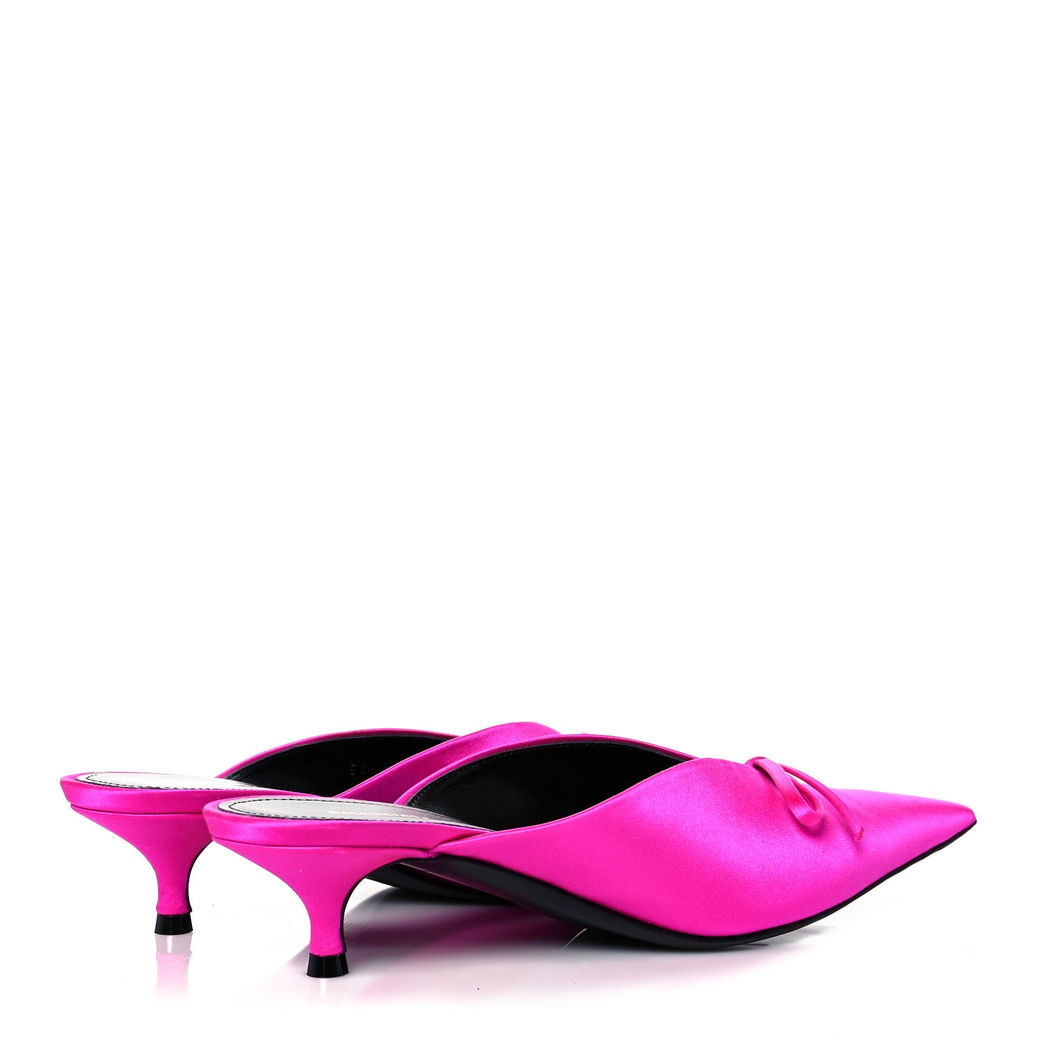 Balenciaga Satin Pointed Toe Knife 40mm Mules 36.5 Rose Fuchsia 4 of 8