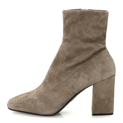 Prada Camoscio Stretch Boots 38.5 Pietra 1 of 9