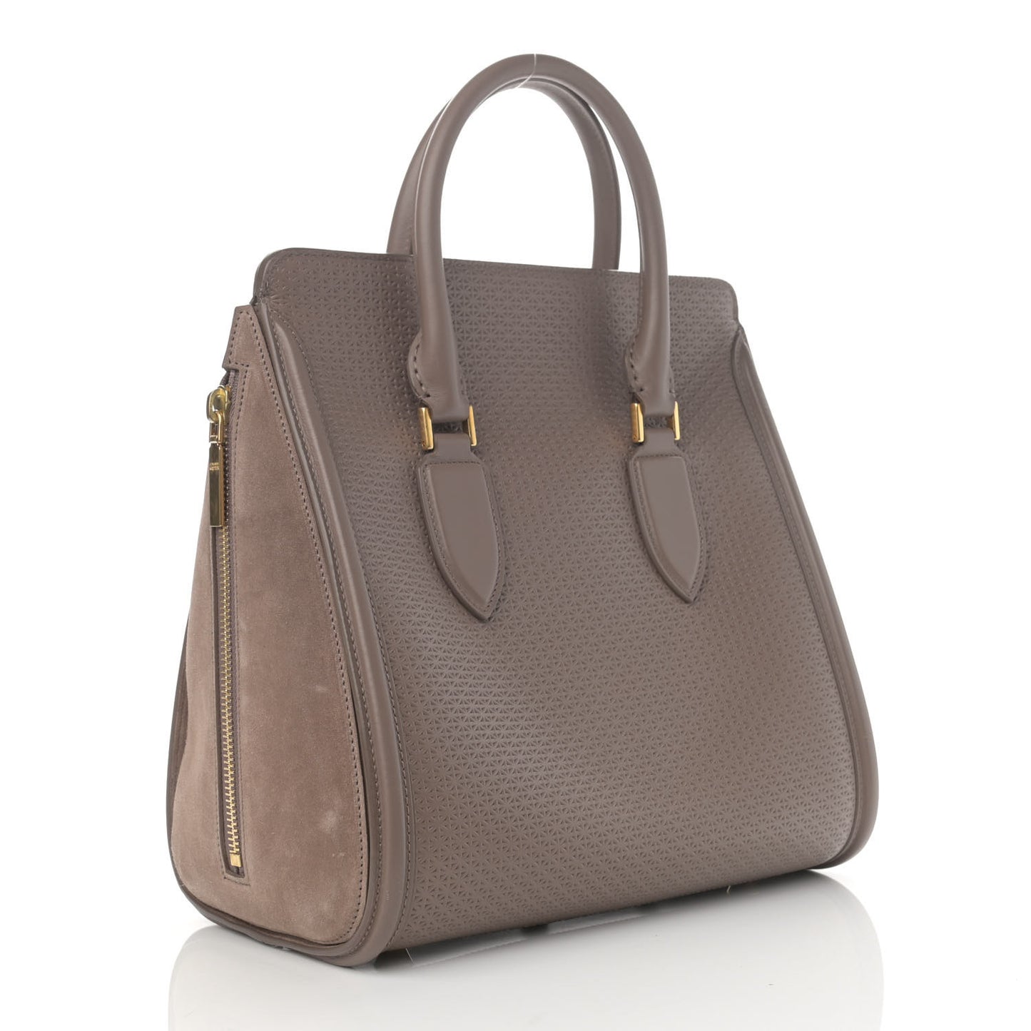 Calfskin Embossed Suede Large Heroine Tan