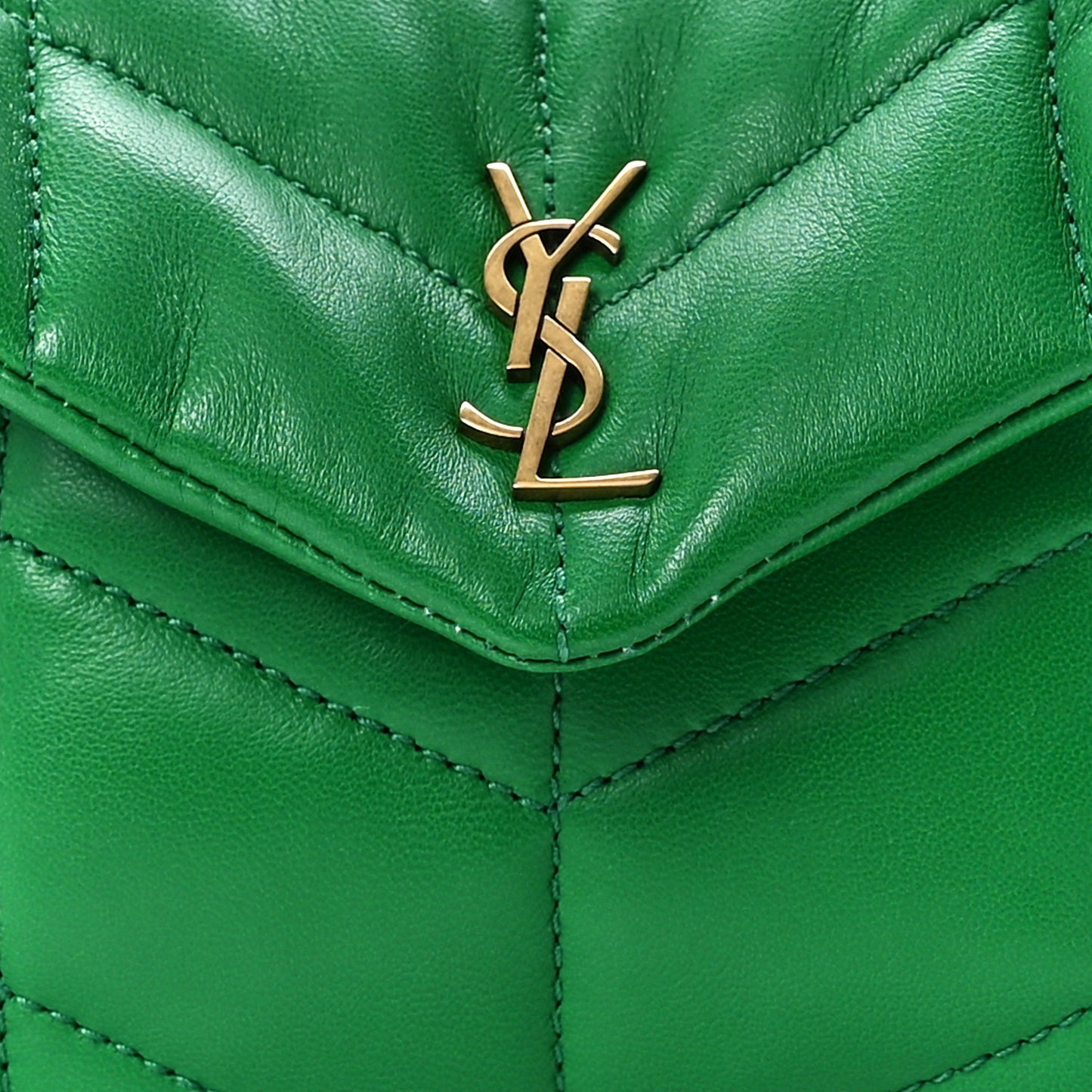 Lambskin Monogram Loulou Puffer Pouch Clutch New Vert