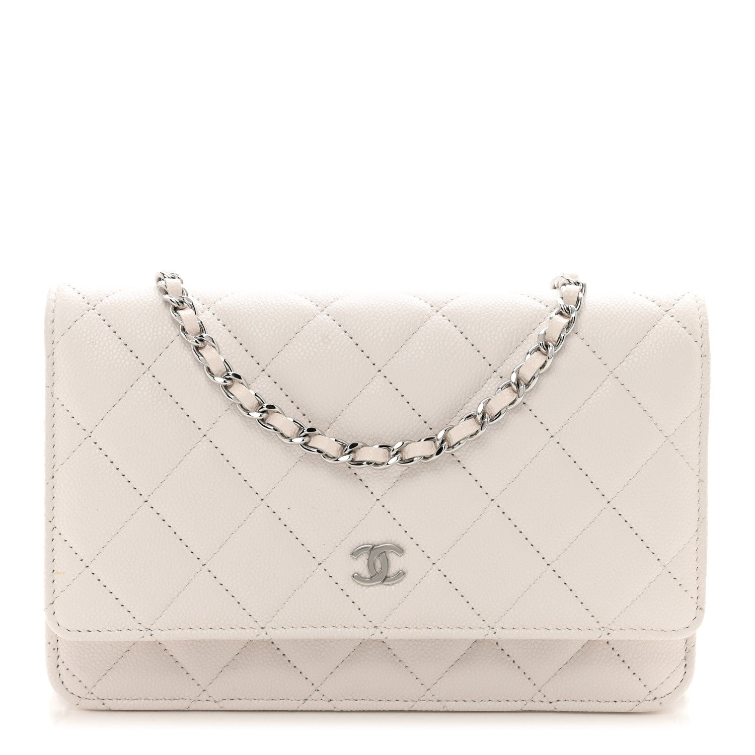 Chanel Caviar Quilted Wallet On Chain WOC White 1 of 12
