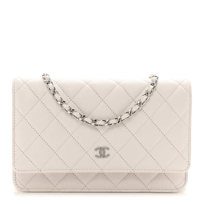 Chanel Caviar Quilted Wallet On Chain WOC White 1 of 12