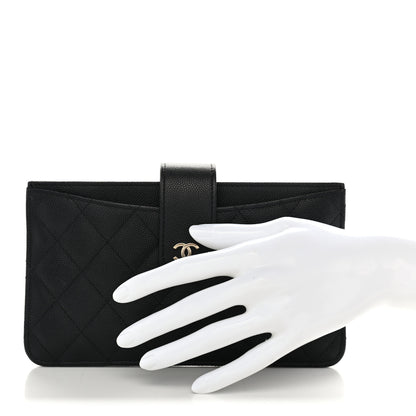 Chanel Caviar Quilted Classic Strap Pouch Black 2 of 10
