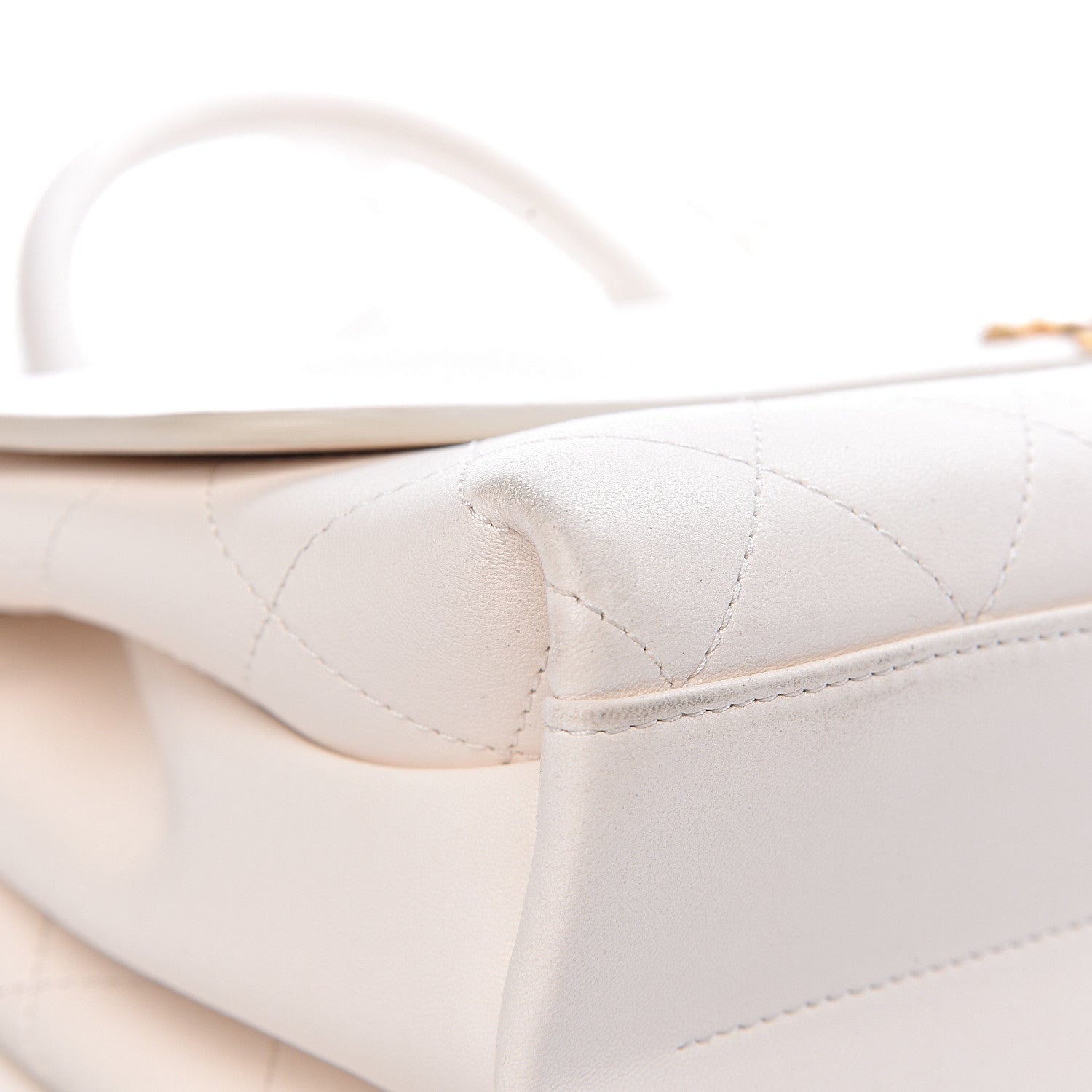 Chanel Lambskin Quilted Coco Luxe Top Handle Flap White 8 of 18