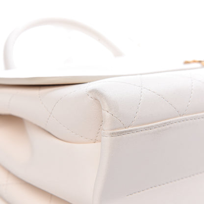 Chanel Lambskin Quilted Coco Luxe Top Handle Flap White 8 of 18